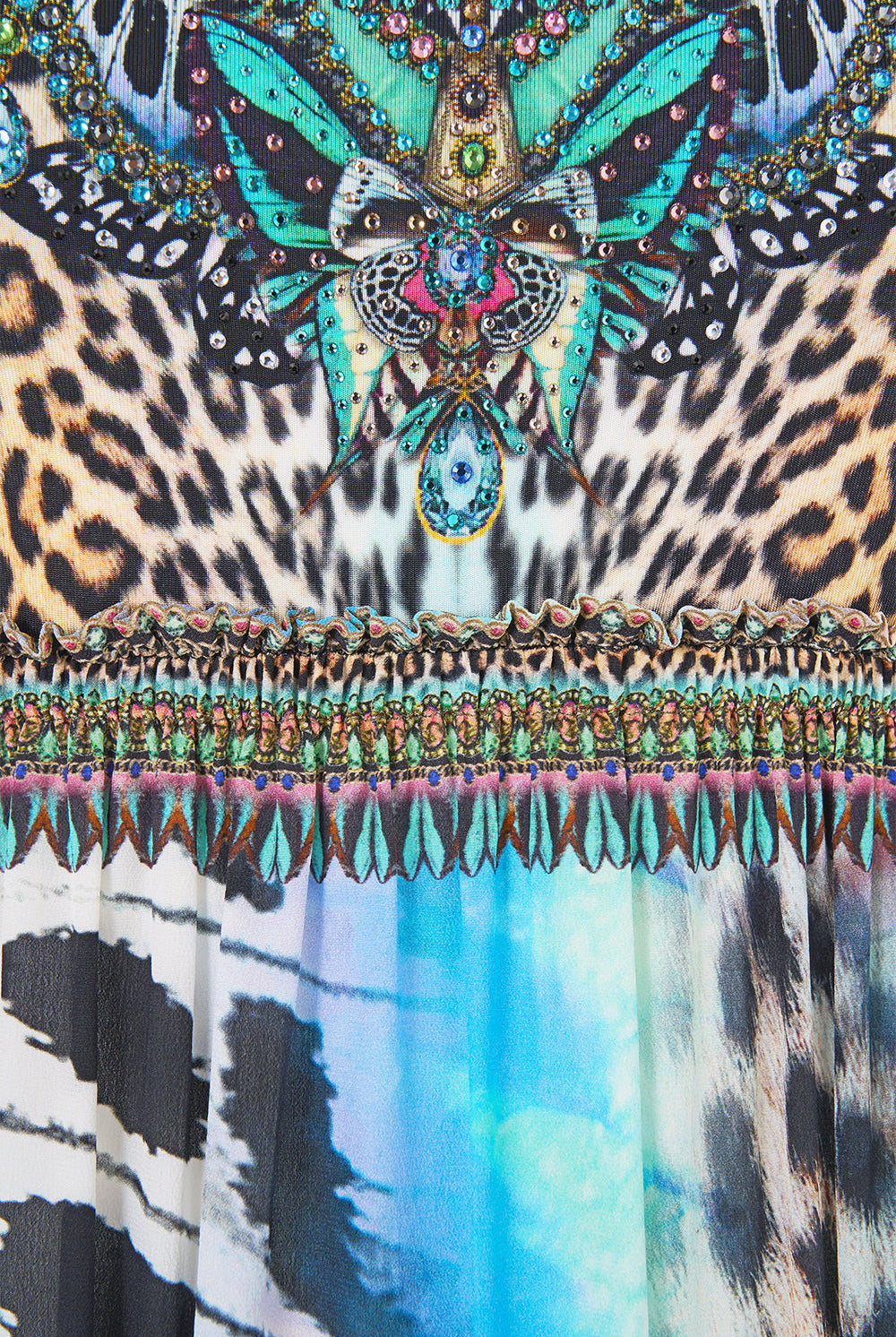 CAMILLA Long Dress with Jersey Bodice - Butterfly Bohemia - view 7