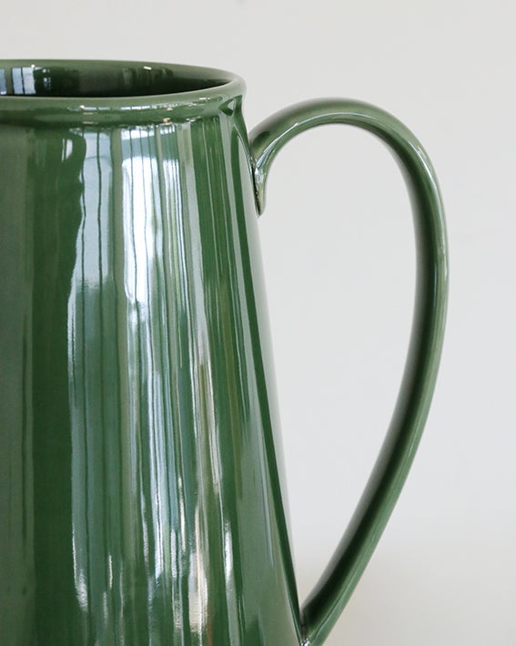 Ceramic Jug Forest Glaze, alternate view