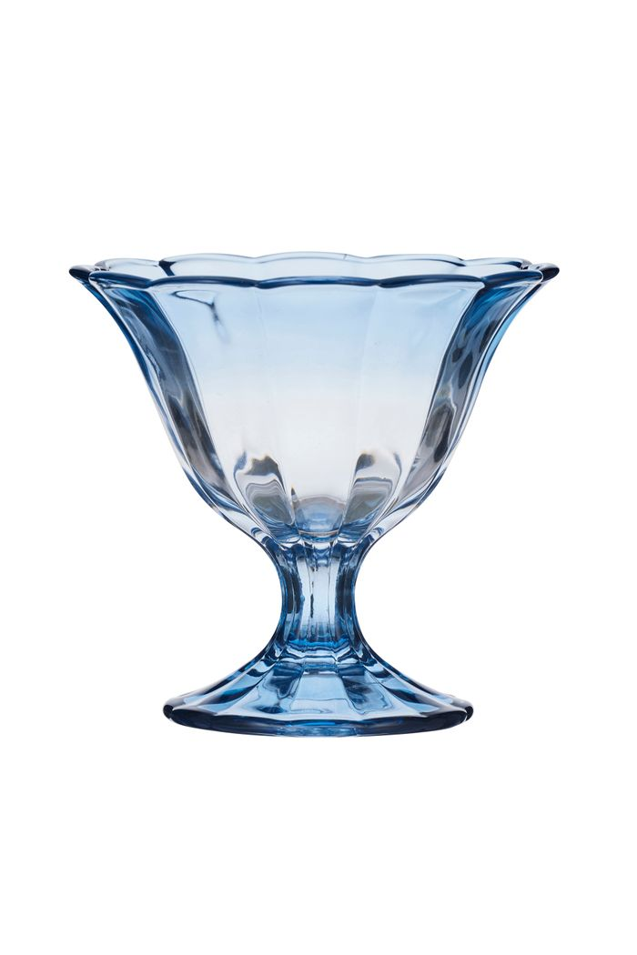 Abby Footed Glass Bowl - Blue