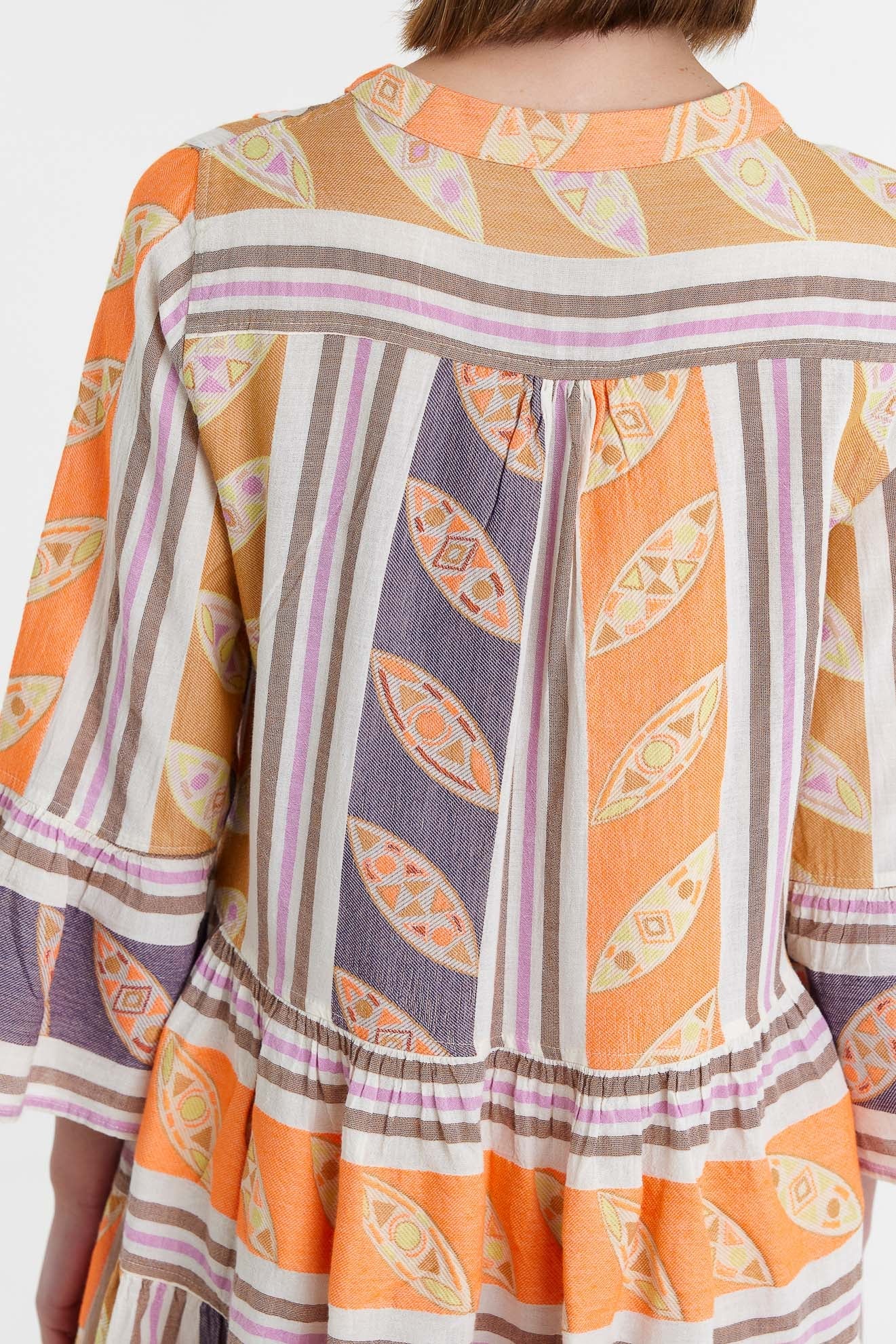 DEVOTION TWINS - Hermosa Short Dress Orange/Lilac - Magpie Style