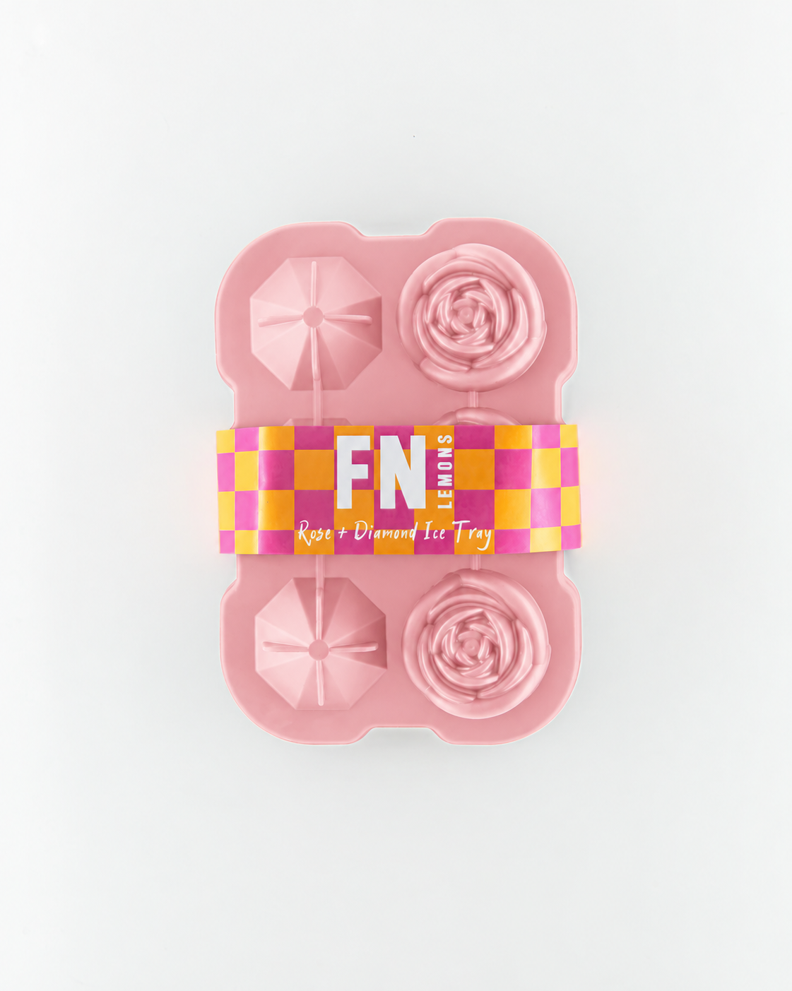 FN Lemons Rose and Diamond Ice Tray in pink