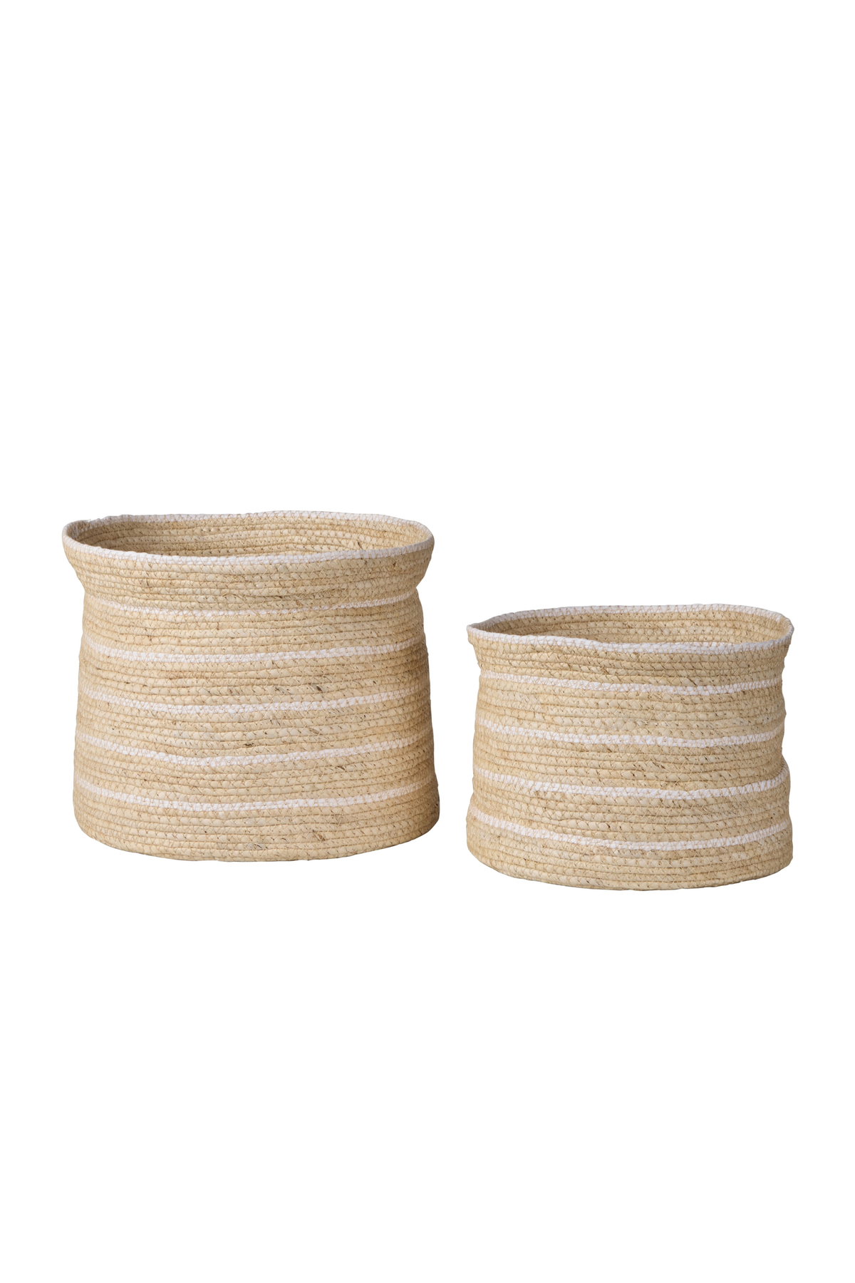 Linear Baskets - Natural & Green, Set of 2