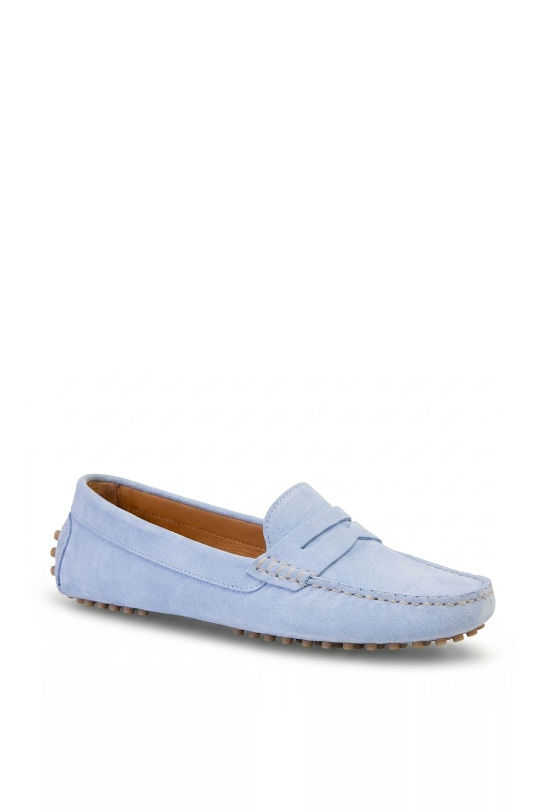 Kathryn Wilson Avery Loafer in Powder Blue Suede, view 3