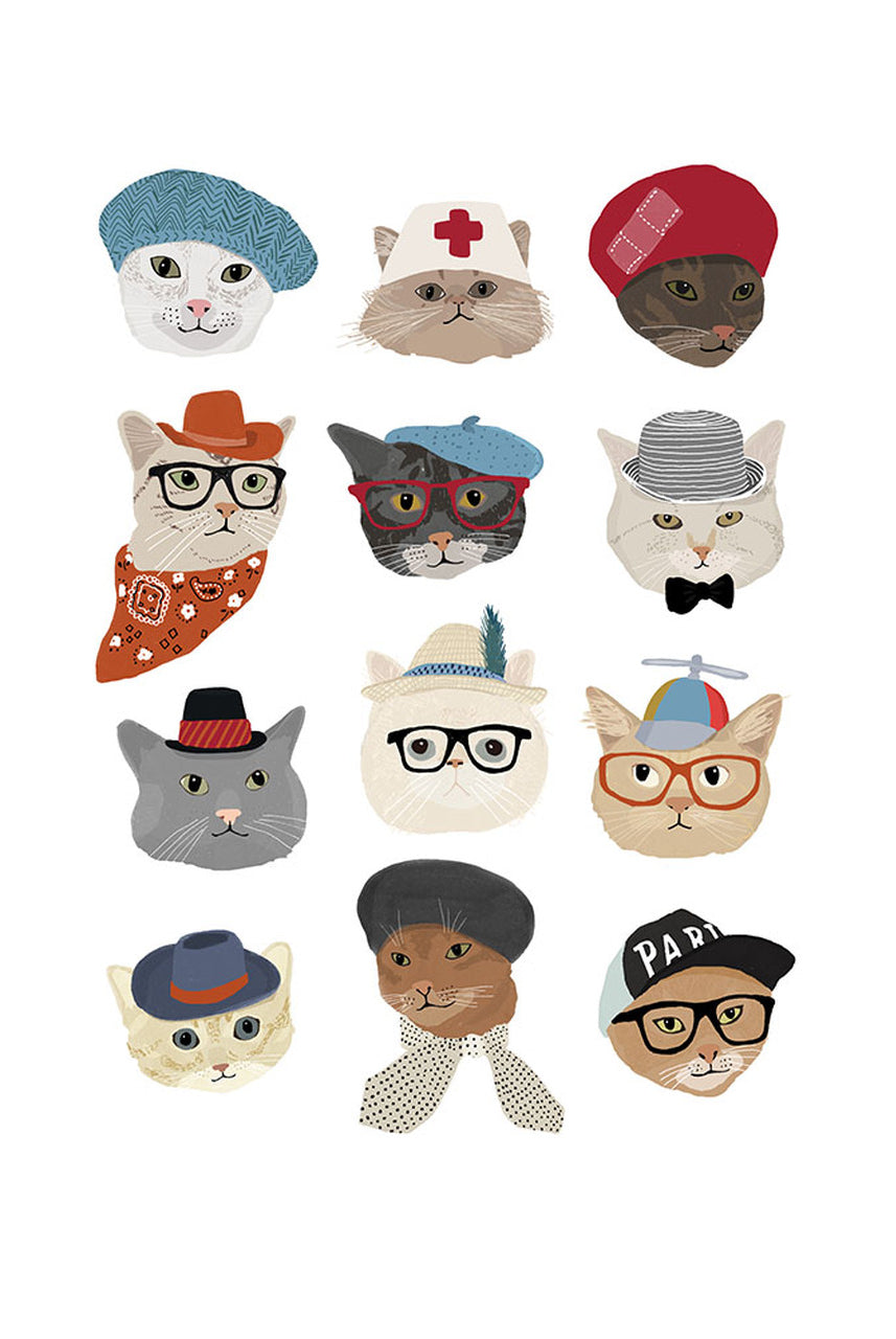 Cats With Hats Card by East End Prints