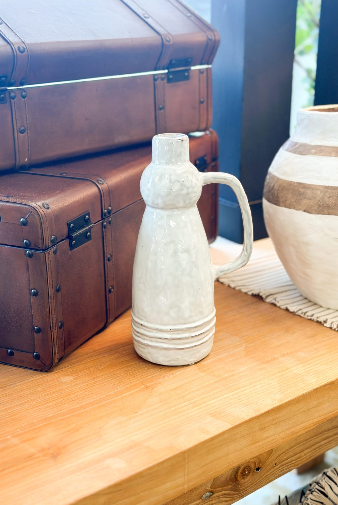 Tall Organic Stripe Jug - Magpie Style