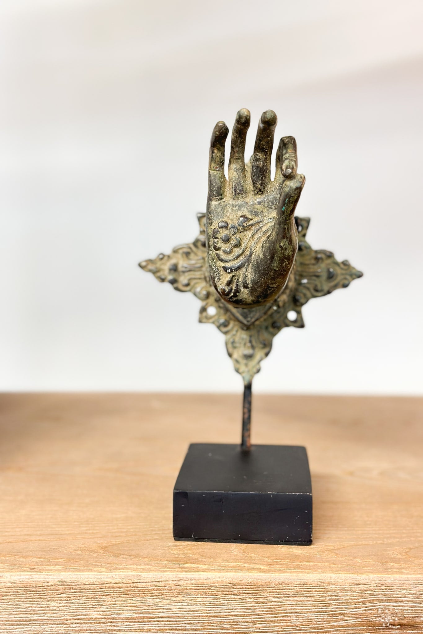 Bronze Henna Flower Hand on Stand - Magpie Style