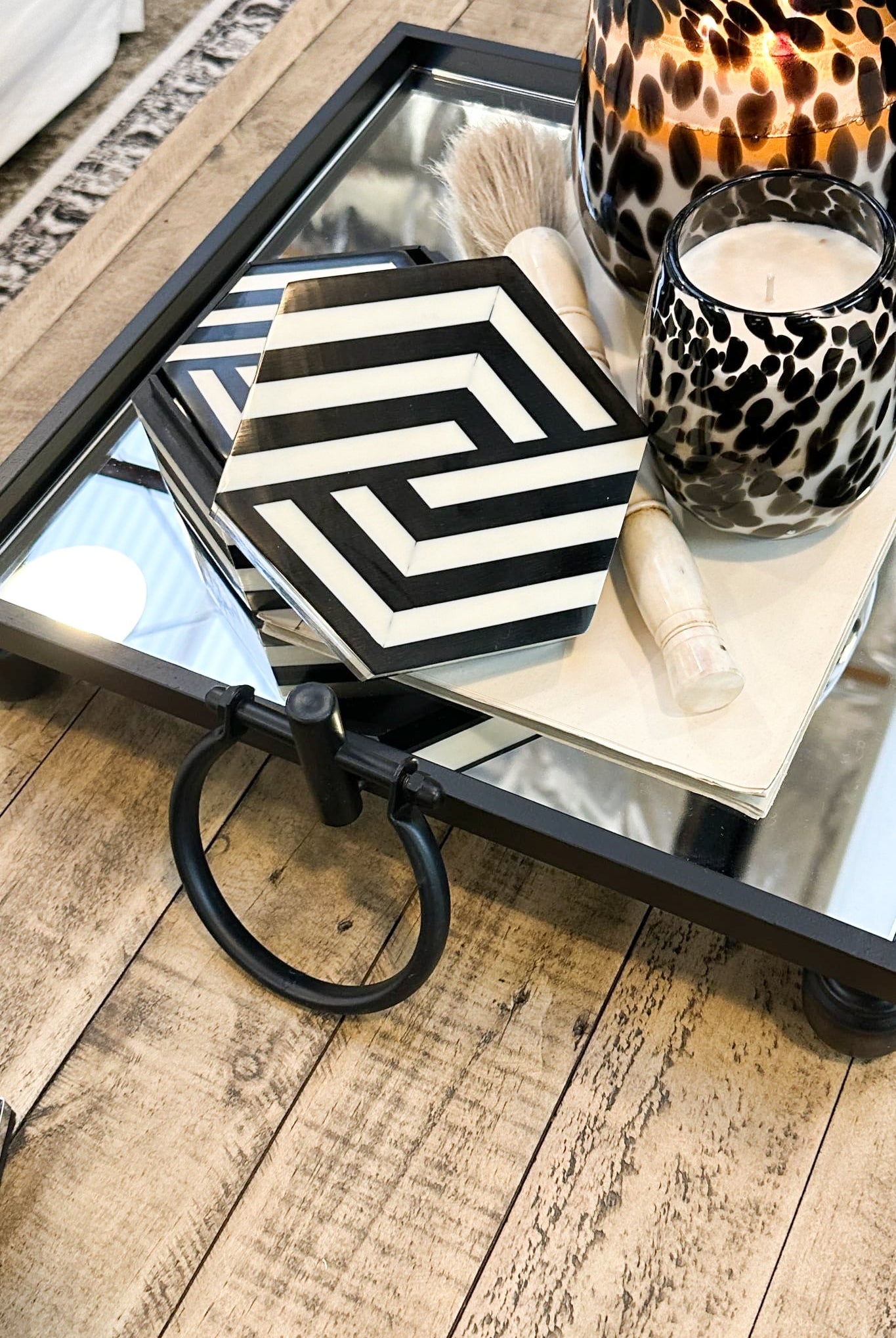 MAGPIE HOME Hexagon Inlay Box + Coasters - Black - Paula Ryan