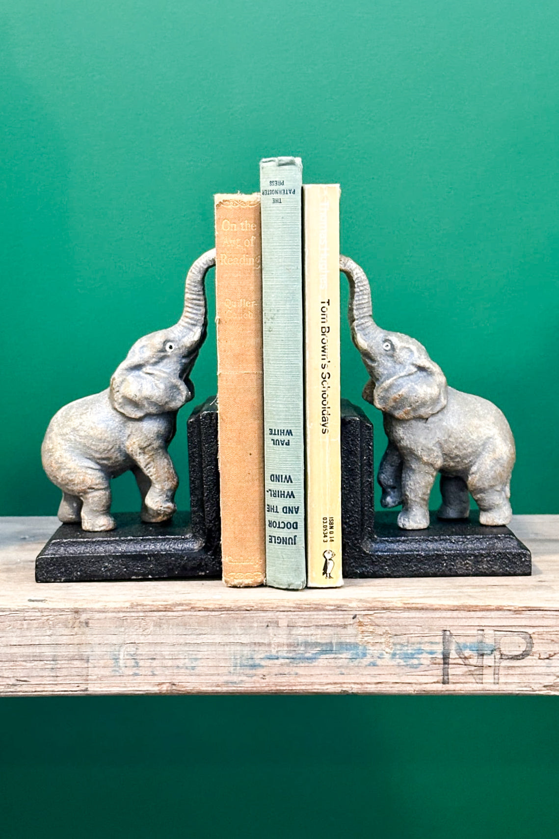 Elephant Bookends with Base - Cast Iron - Magpie Style