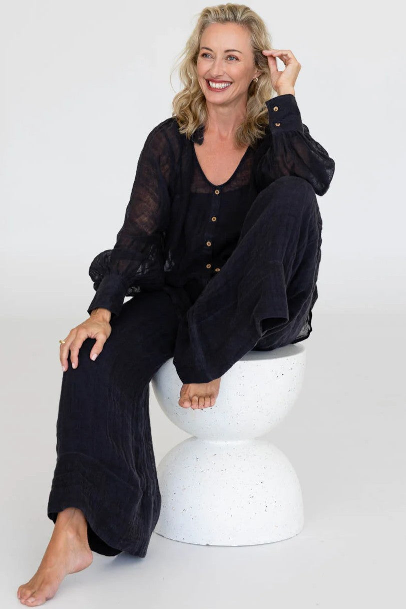 EADIE Mika Blouse - Midnight - Magpie Style