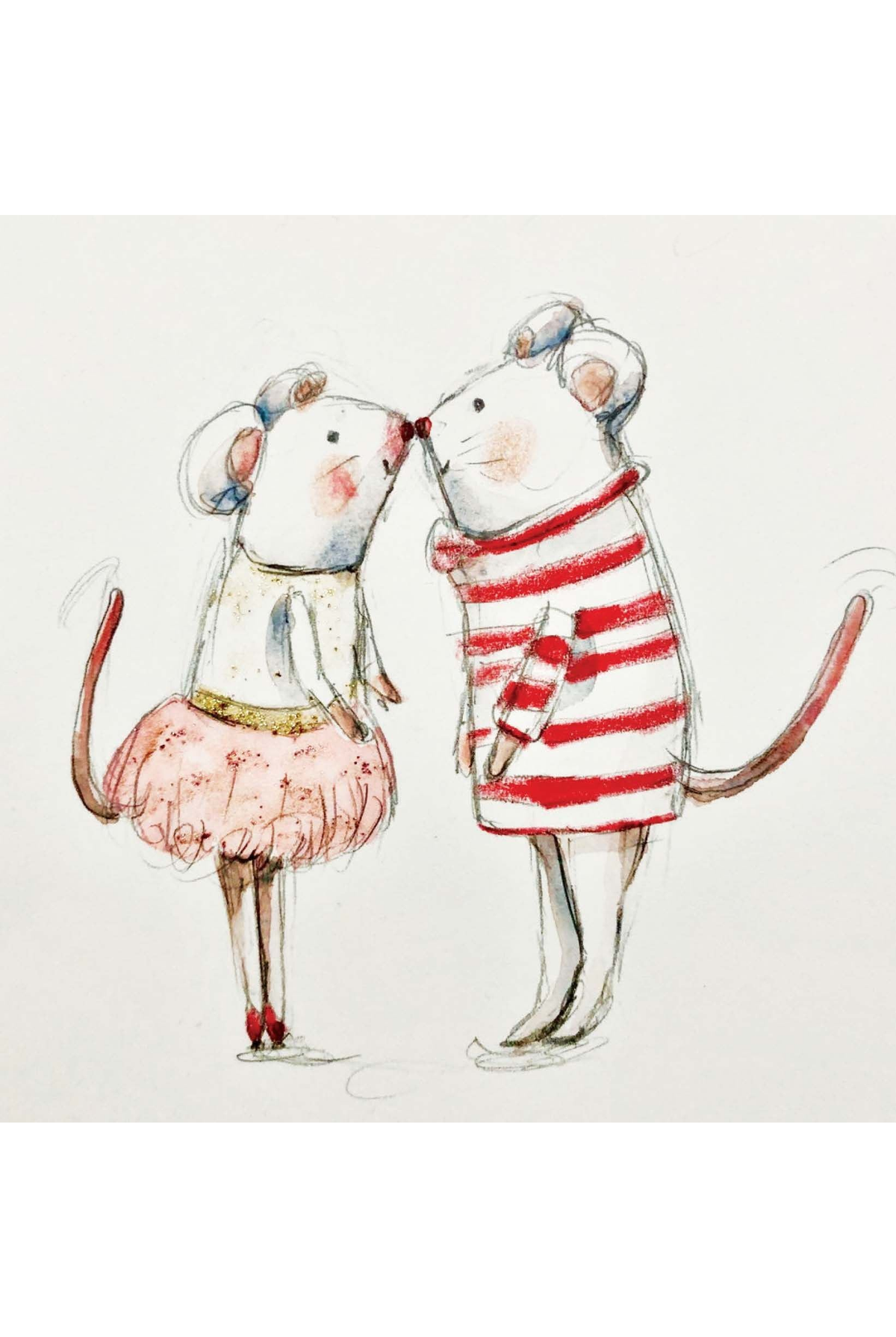 Card - Kissing Mice - complete artwork