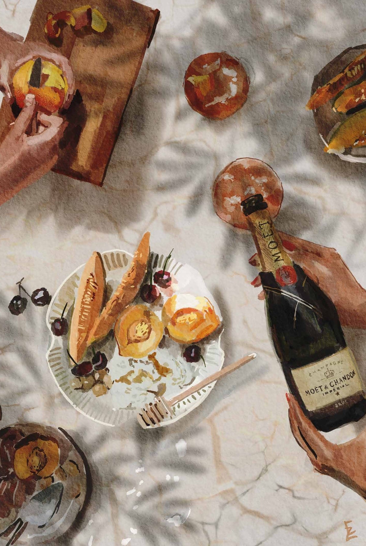 Card - Champagne Brunch - original artwork