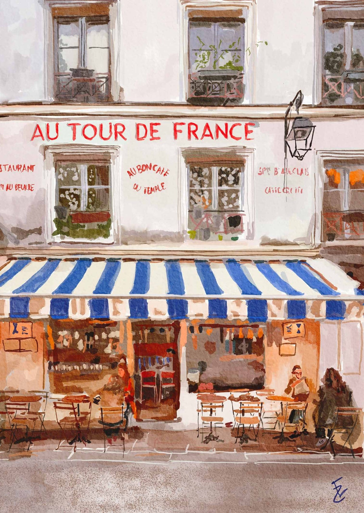 Card - French Bistro - original artwork
