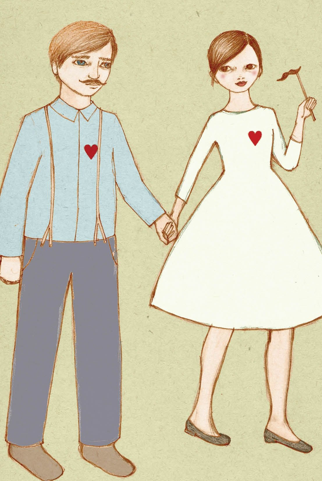 Card - Heartfelt Couple - original artwork