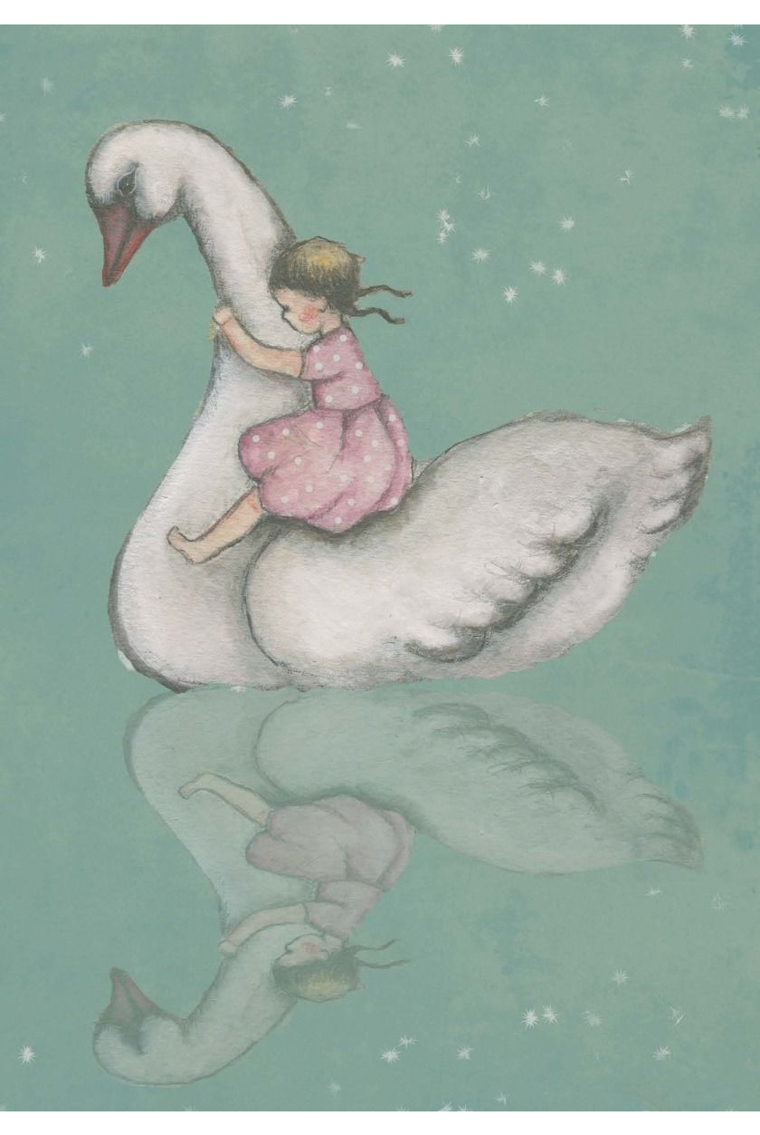Card - Girl & Swan - complete artwork
