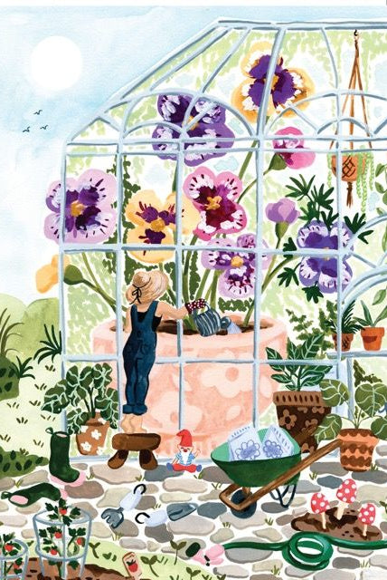 Card - Greenhouse Garden - original artwork