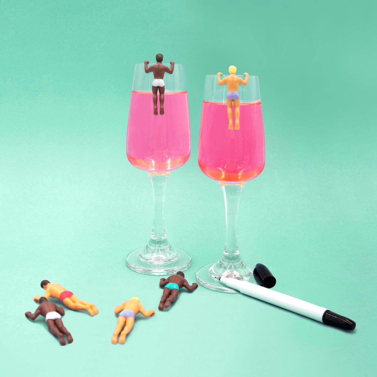 Hunky Buddies Party Pack Drink Markers - Set of 12 - 7