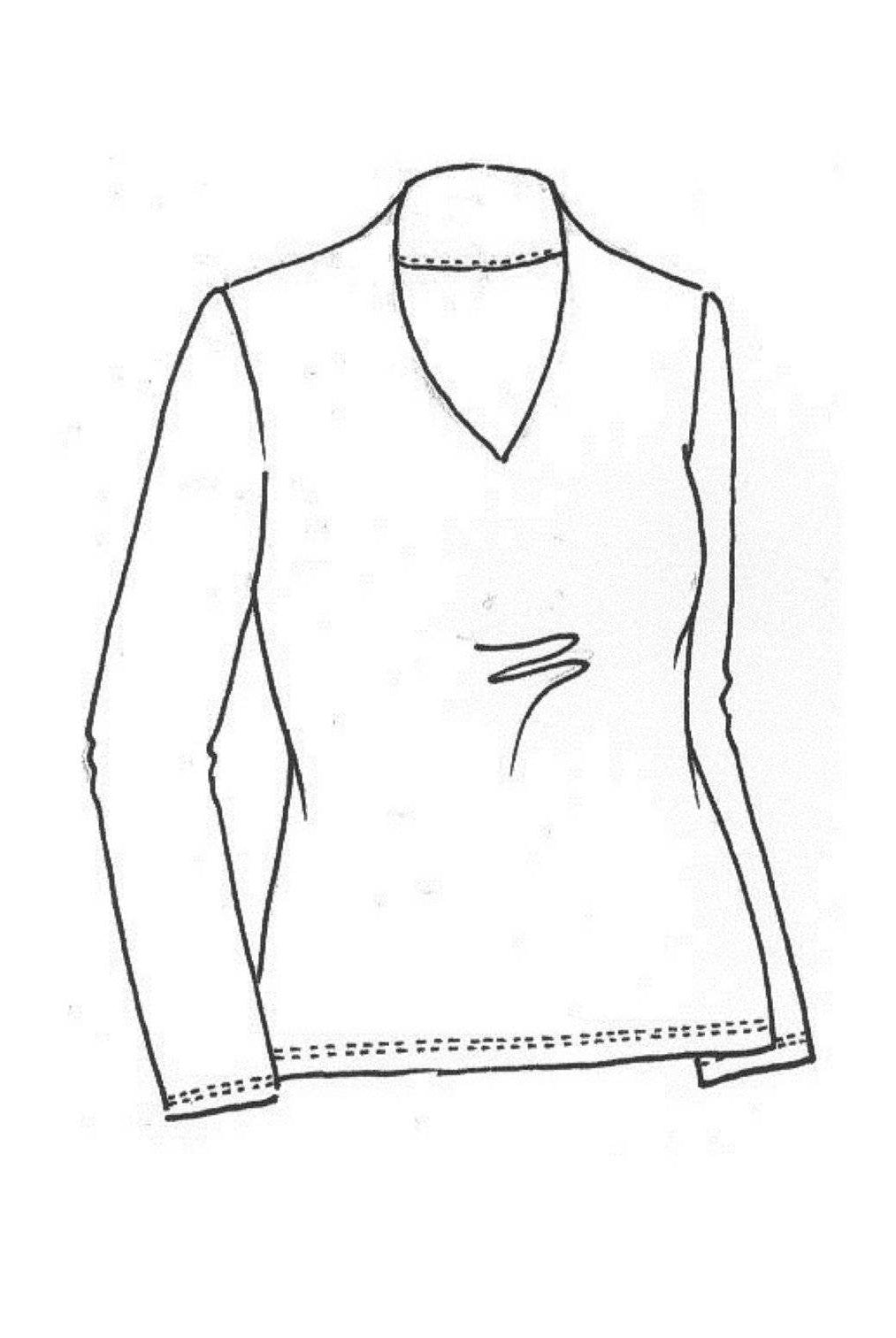 PAULA RYAN ESSENTIALS Slim Fit Long Sleeve High Neck V Top - Merino - Paula Ryan