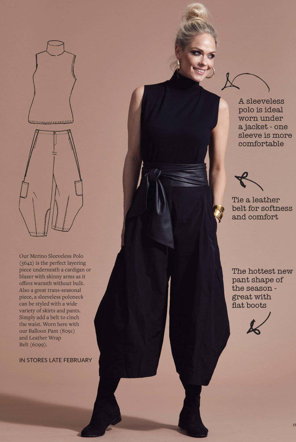 PAULA RYAN Slim Fit Sleeveless Polo - Merino - Paula Ryan