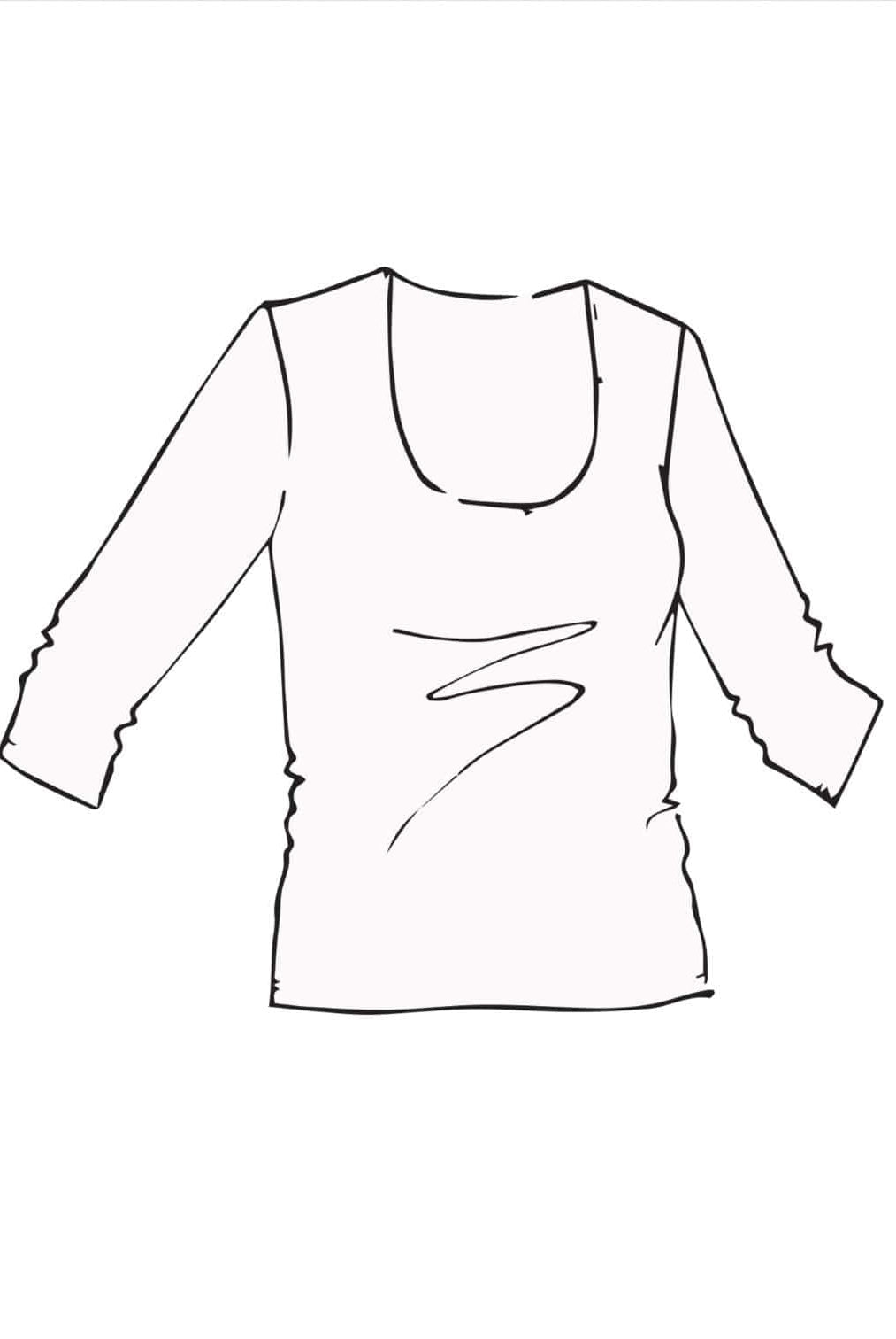 PAULA RYAN ESSENTIALS Easy Fit 3/4 Sleeve U Shape Neck Top - MicroModal - Paula Ryan