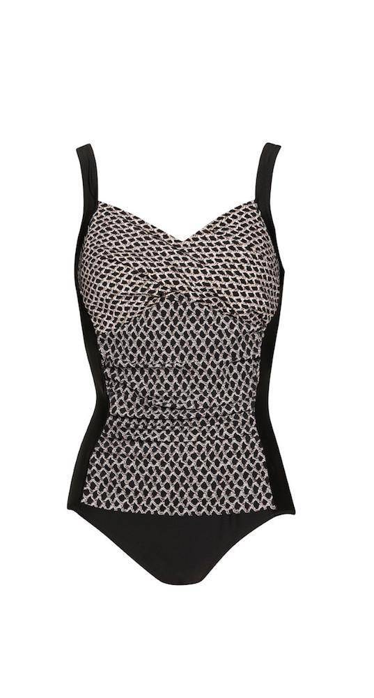 PAULA RYAN Crossover Ruched Print Swimsuit - Paula Ryan