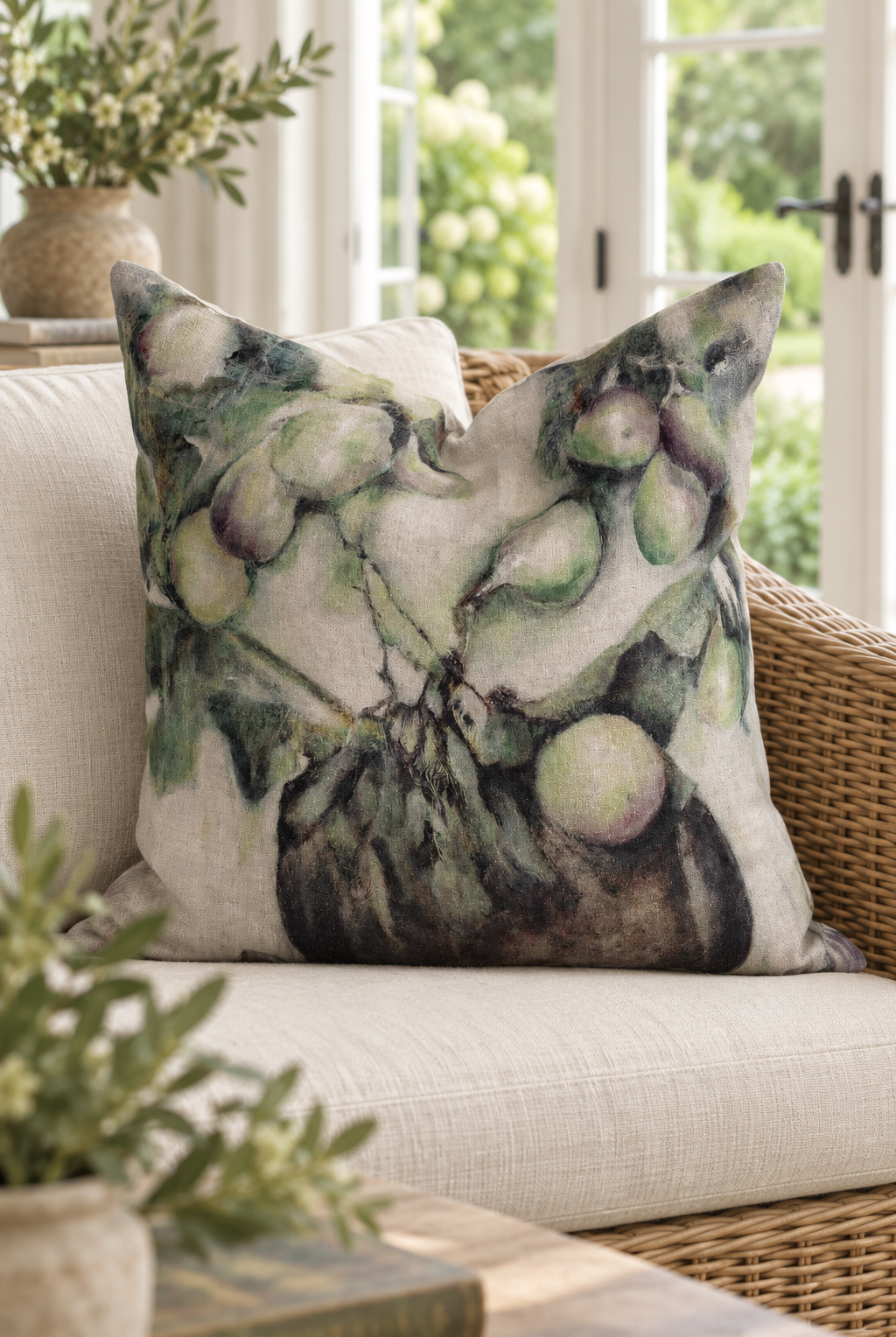 Ivy and Fig Linen Cushion - Magpie Style