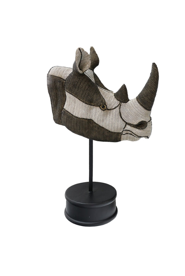 Harlequin Rhino Head - Black/White - Magpie Style