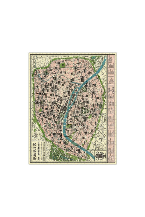 Cavallini & Co - Map Of Paris 1000 Piece Vintage Puzzle - Magpie Style