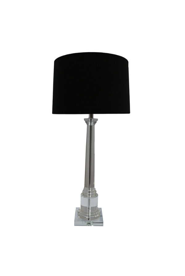 Crystal Tower Table Lamp - Clear Black Shade - Magpie Style