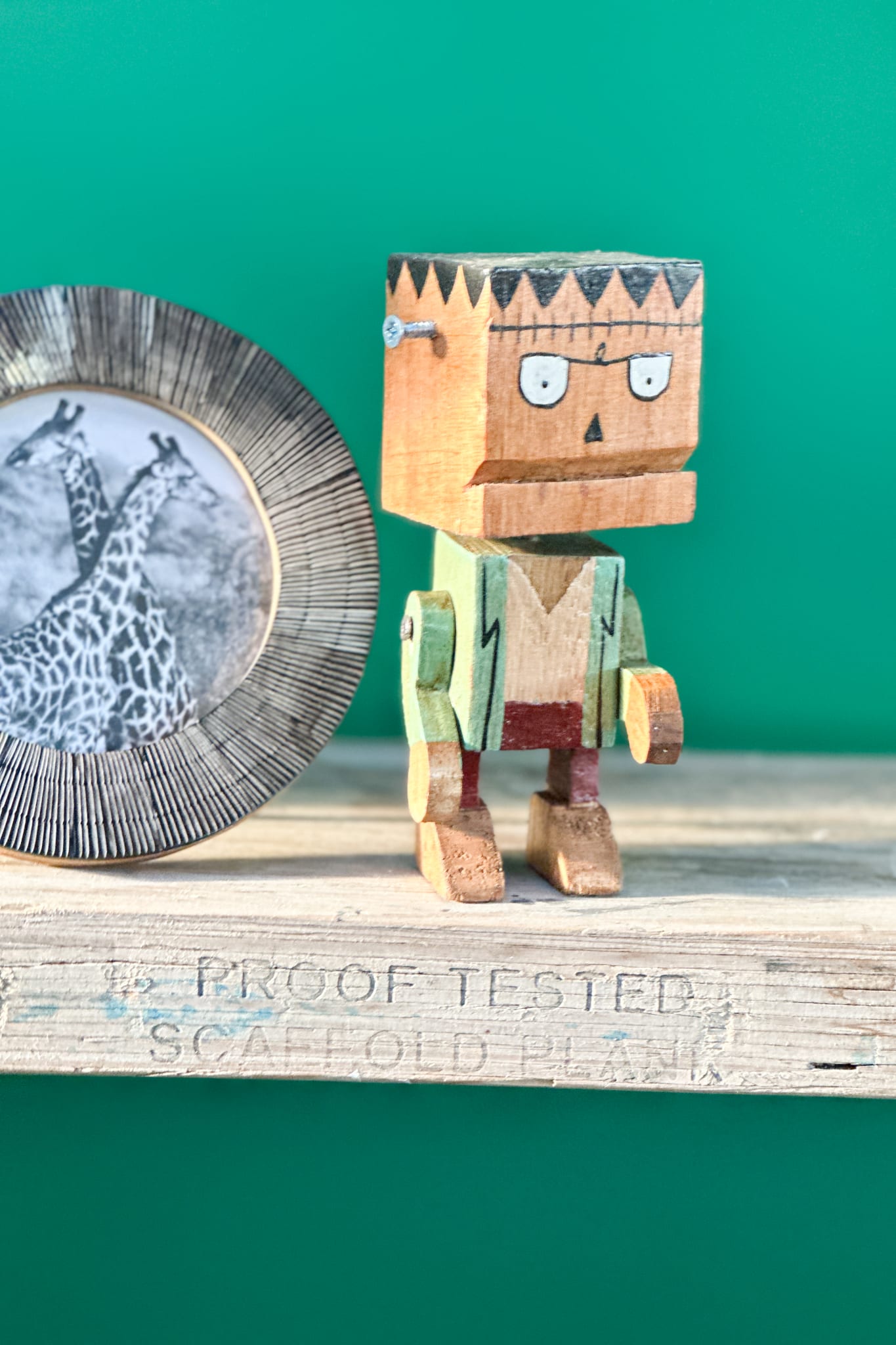 Wooden Block Frankenstein Green - Magpie Style