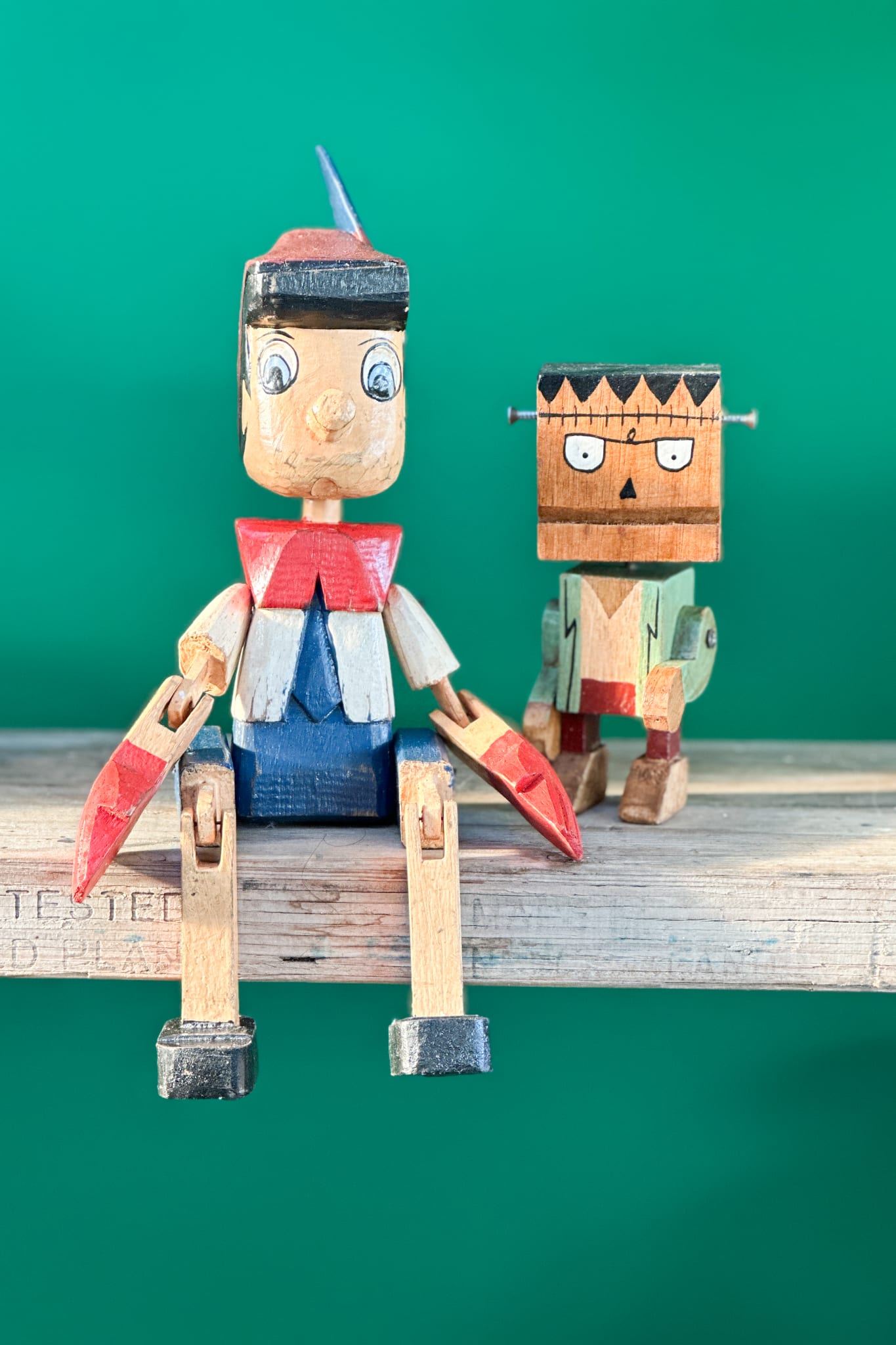 Wooden Block Frankenstein Green - Magpie Style