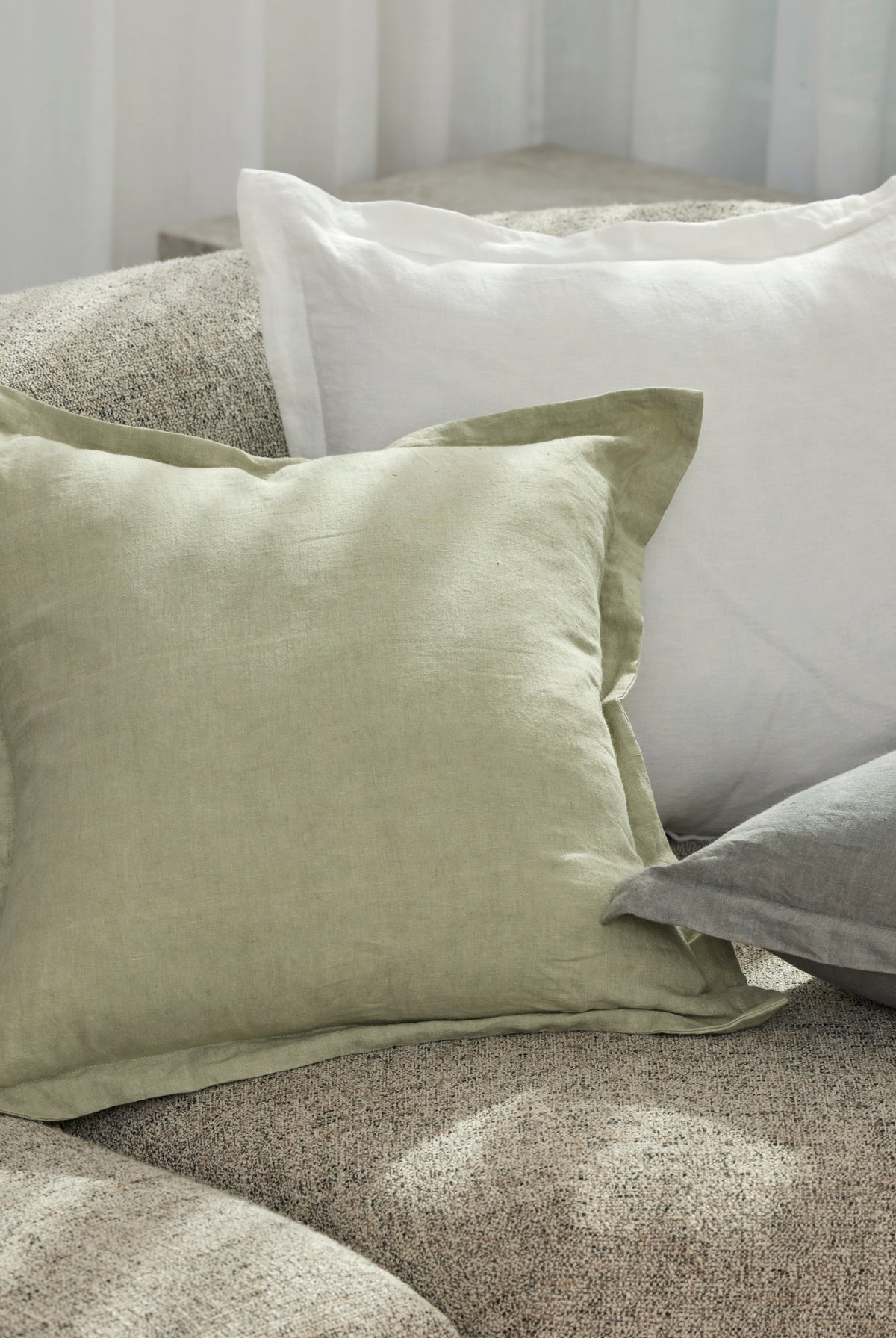 Cove Linen Cushion - White - 7