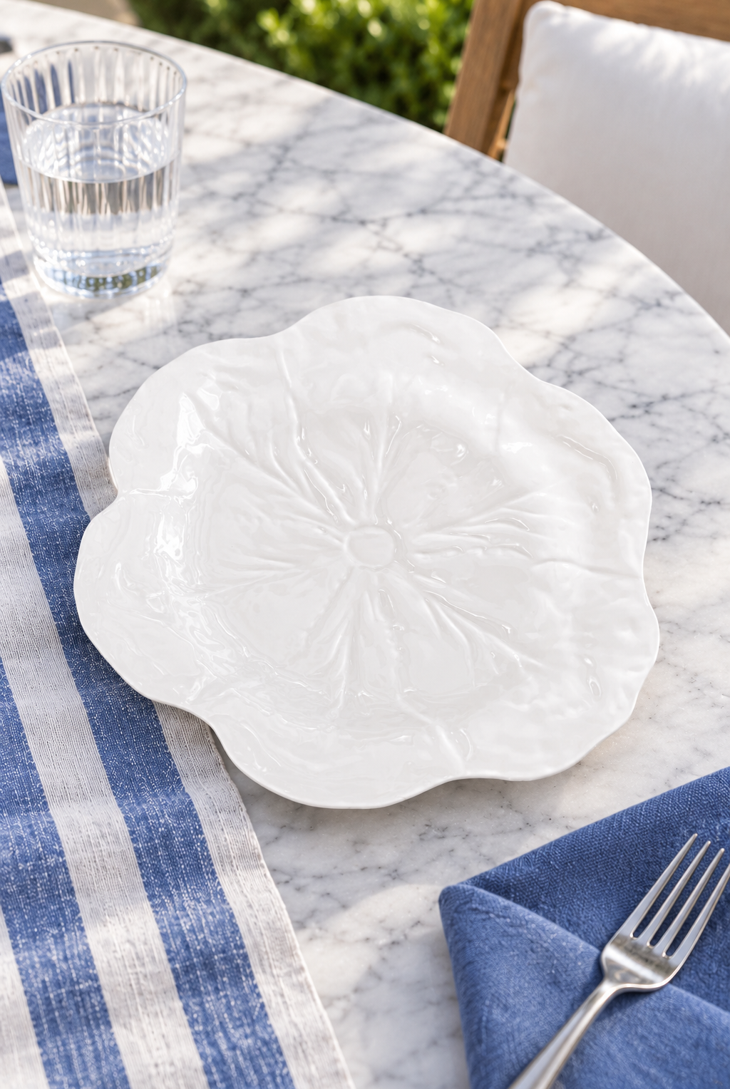 White Deep Platter – Cabbage Melamine
