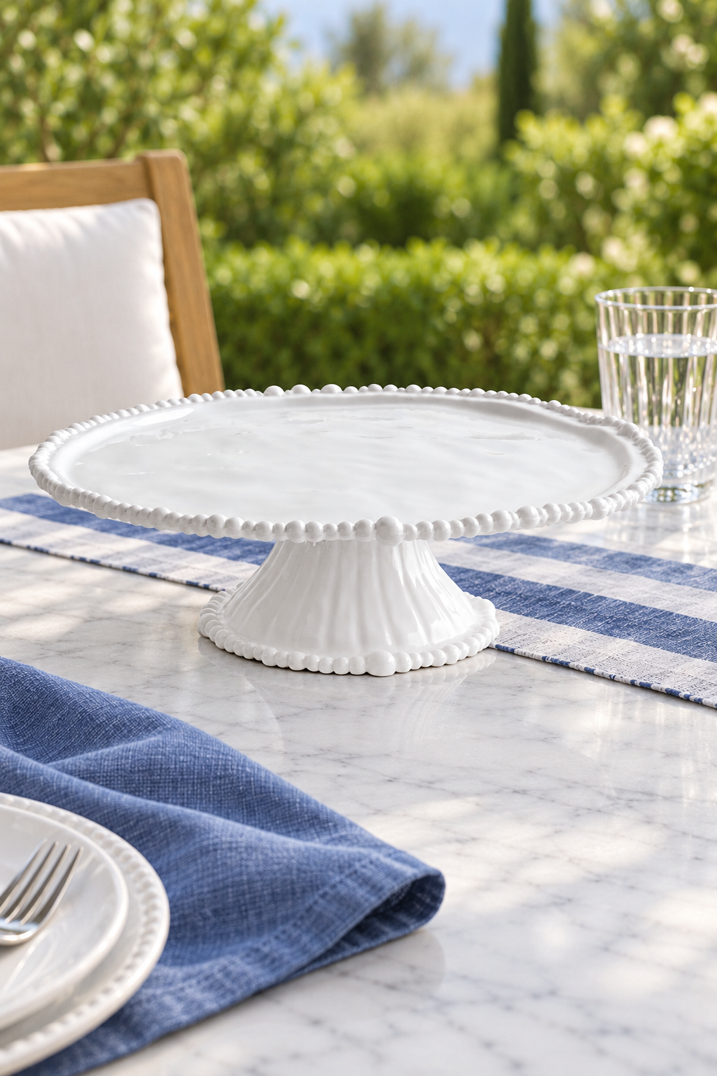 White Pearl Melamine cake stand