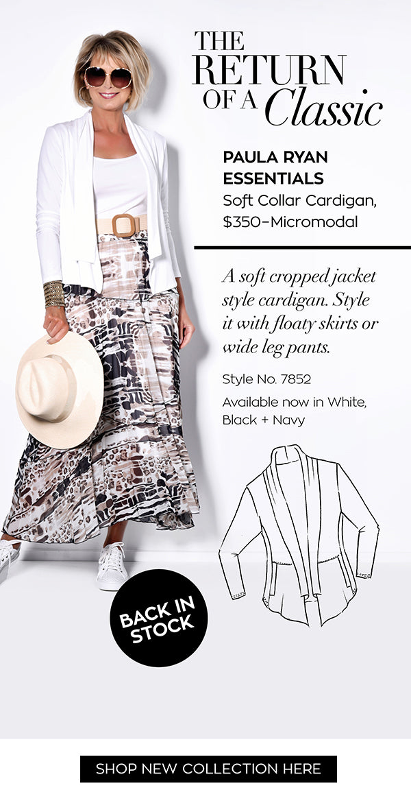 PAULA RYAN ESSENTIALS Soft Collar Cardigan - MicroModal - Paula Ryan