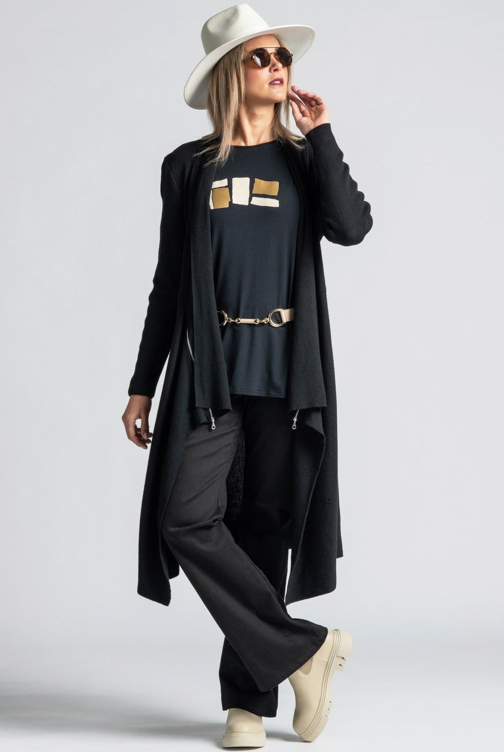 PAULA RYAN Metal Trimmed Leather Belt - Tan/Gold - Paula Ryan