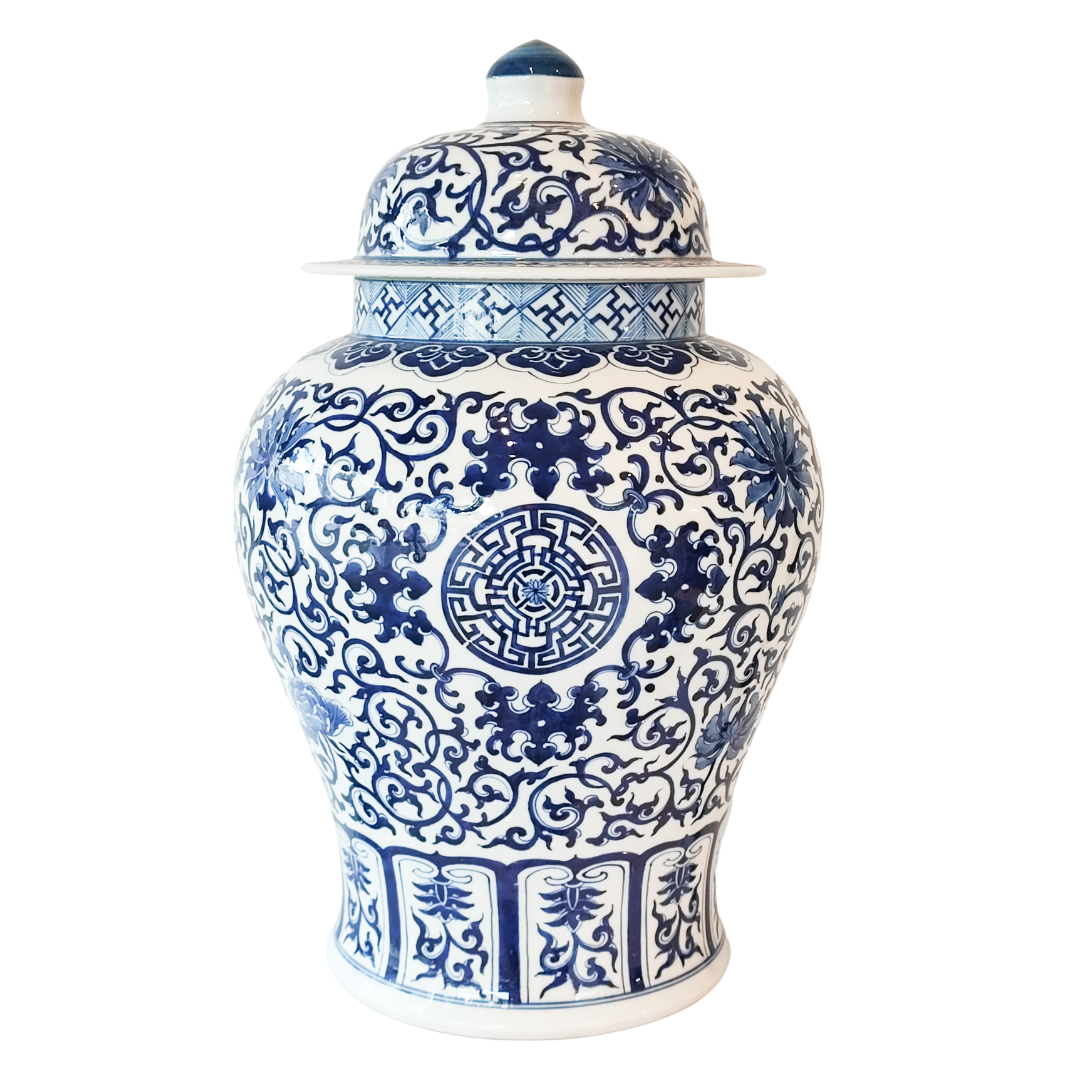 Magpie Home Blue and White Ginger Jar