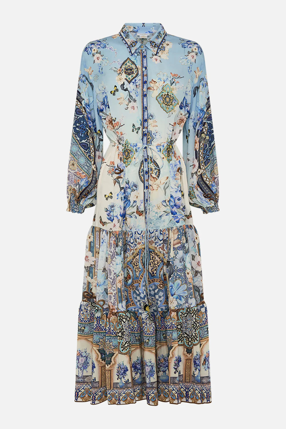CAMILLA - Tiered Long Shirt Dress - Al Manial Palace Memoirs - Magpie Style