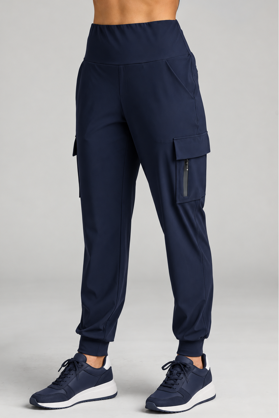 PAULA RYAN (Regular Length) Cuffed Cargo Pant - Navy