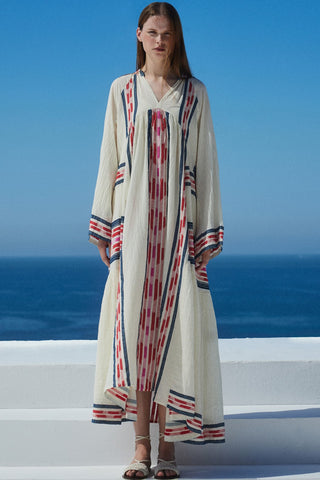 DEVOTION TWINS Power Long Dress - Navy/Red