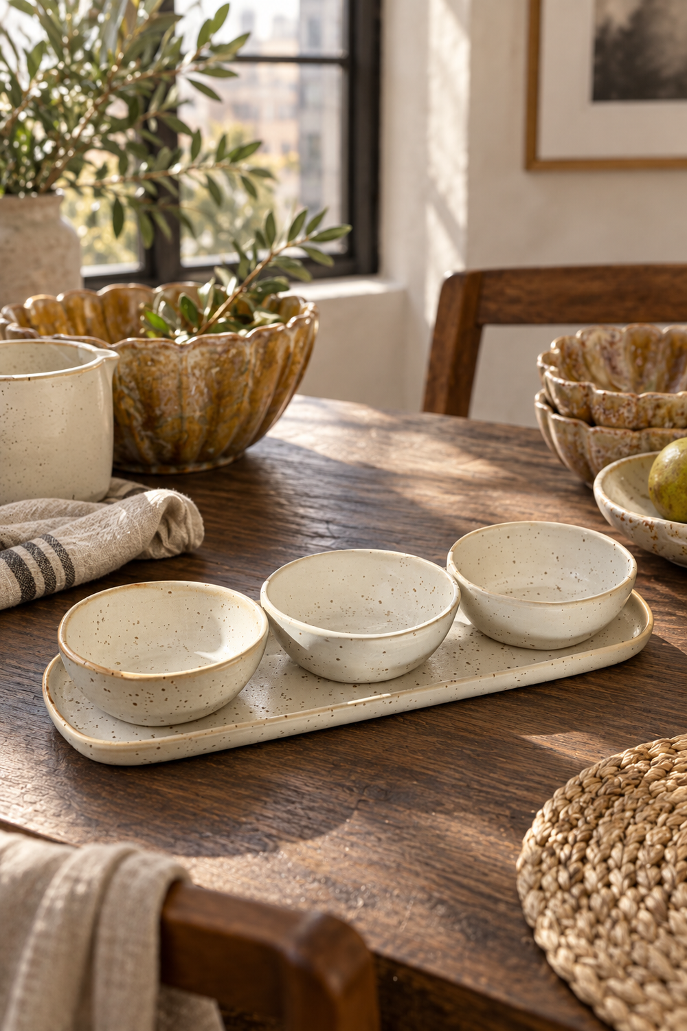 Stoneware Condiment Bowl Set
