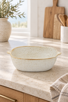 Rustic Stoneware Serving Dish styled in a sunlit coastal home; Coast to Coast KW2608