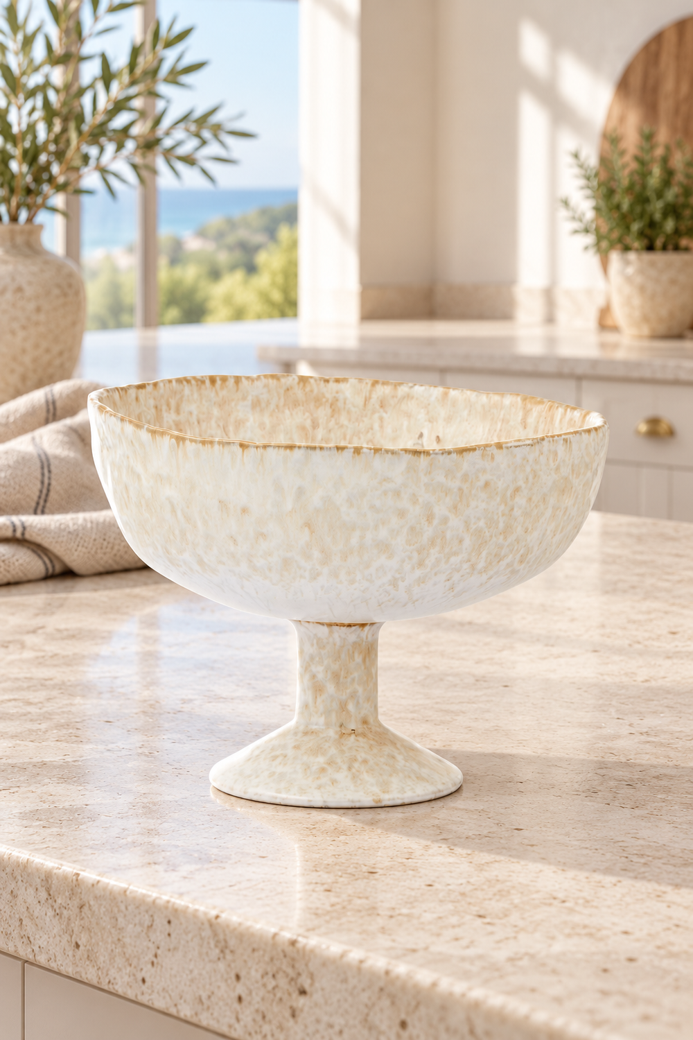 Speckled Pedestal Bowl