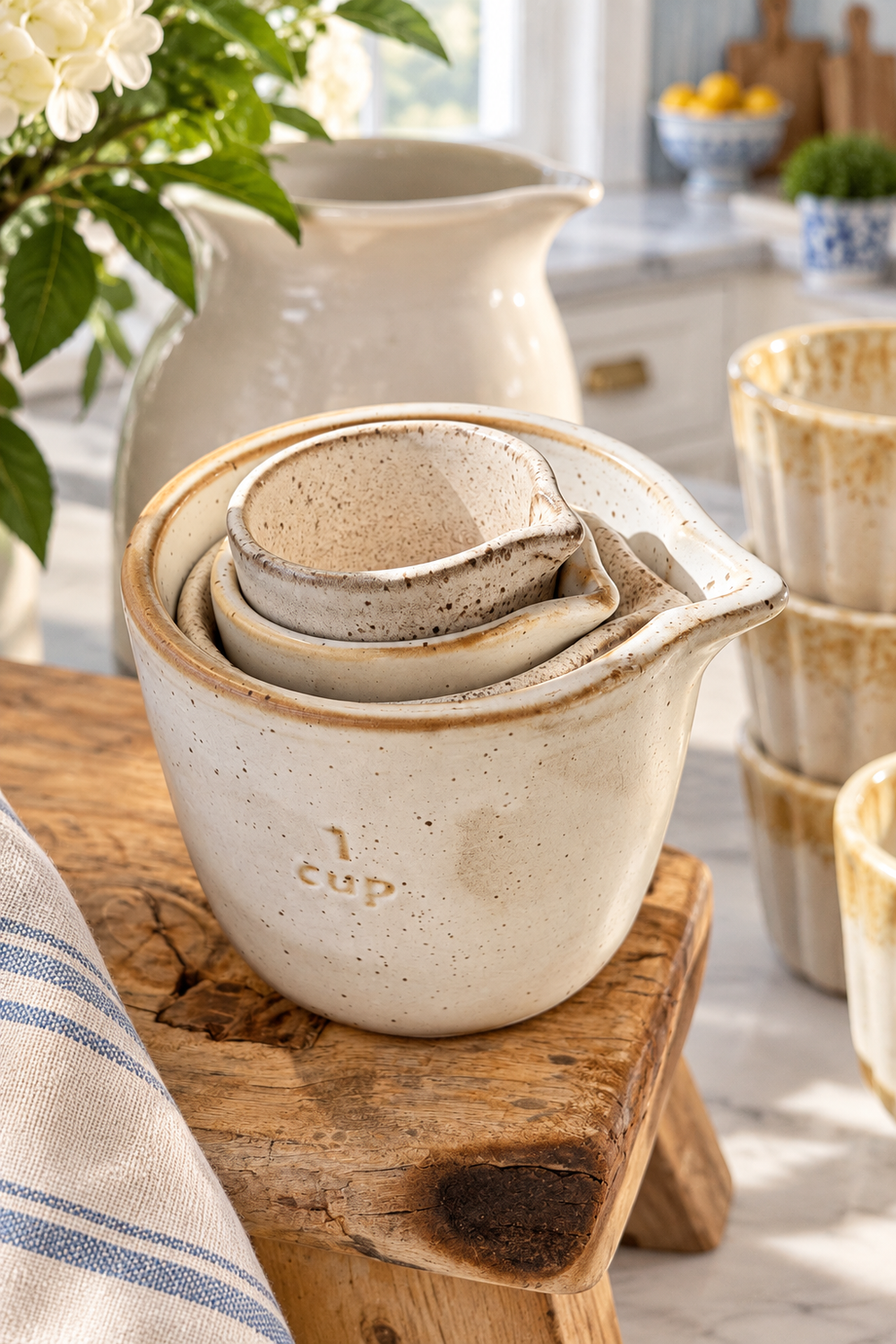 Stoneware Measuring Cup Set/4