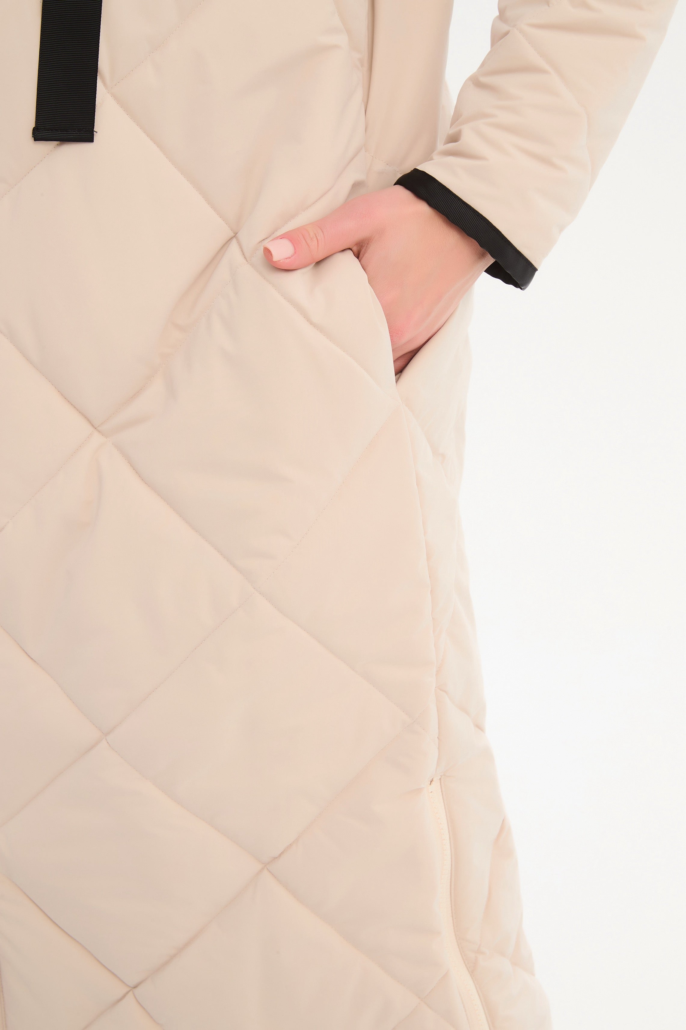 TIRELLI Diamond Quilt Puffer Coat - Cream - Magpie Style