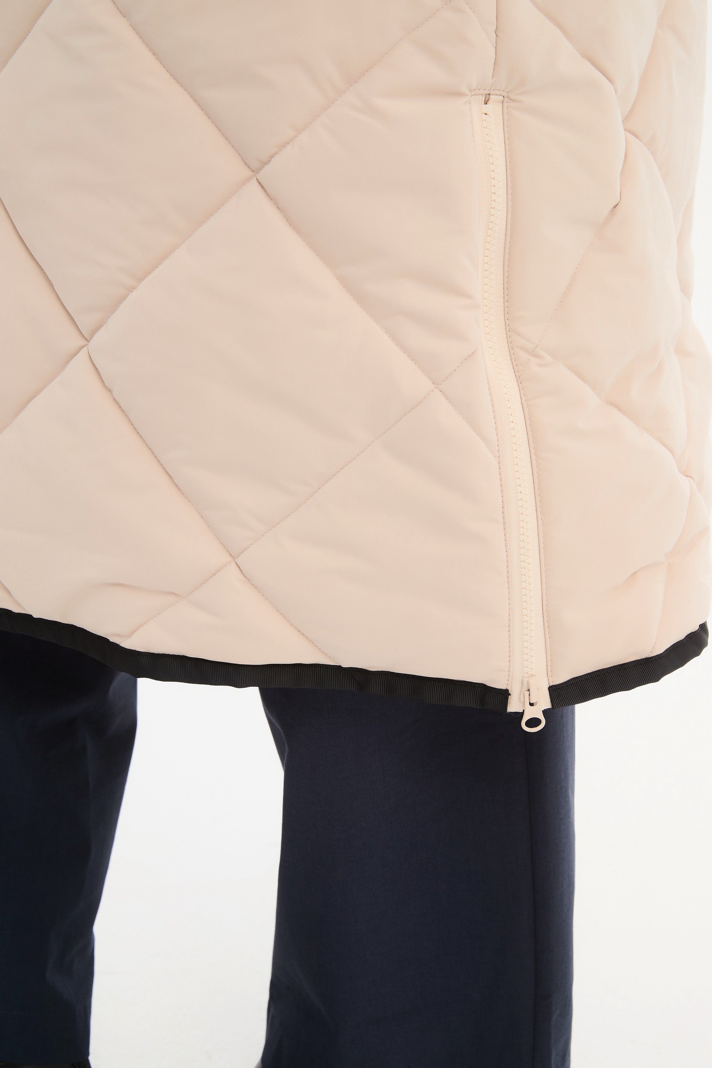 TIRELLI Diamond Quilt Puffer Coat - Cream - Magpie Style