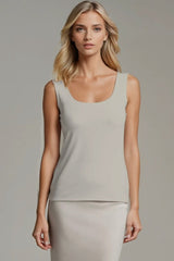 PAULA RYAN Slim Fit Singlet Micromodal - Oyster