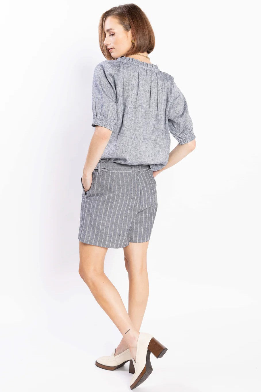 LOUGHLIN Mel Blouse - Navy Marle - Magpie Style