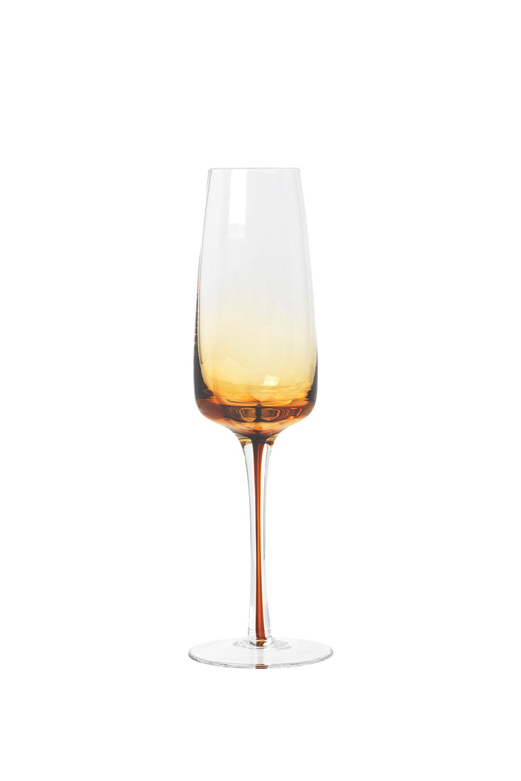 Glass Champagne flute, Amber gradient - Magpie Style