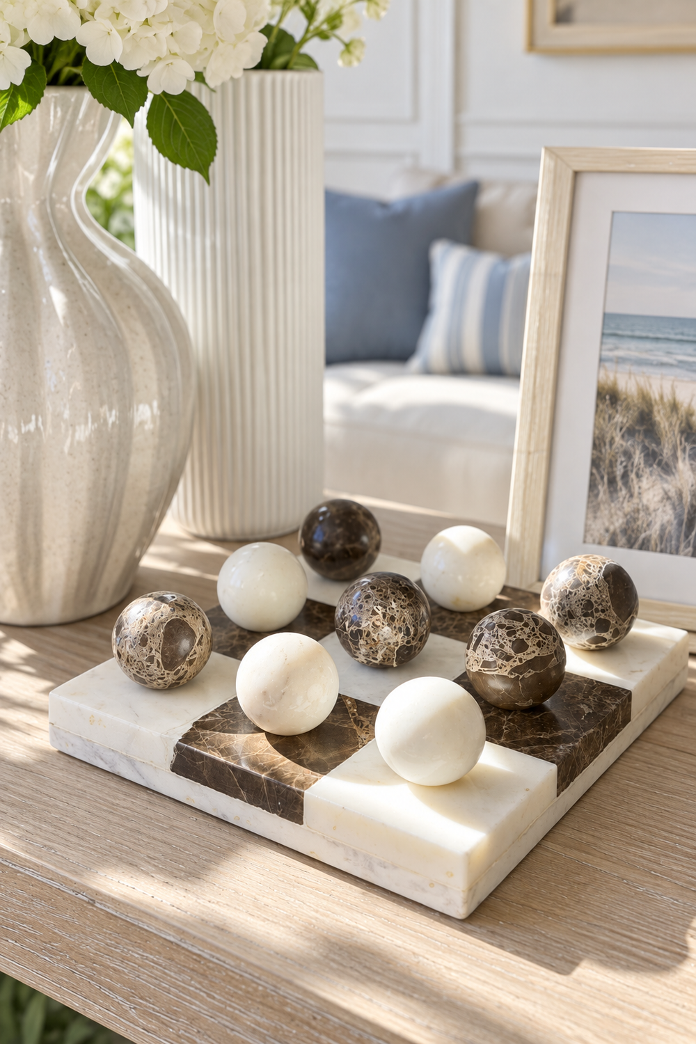 Marble Noughts & Crosses Game Set