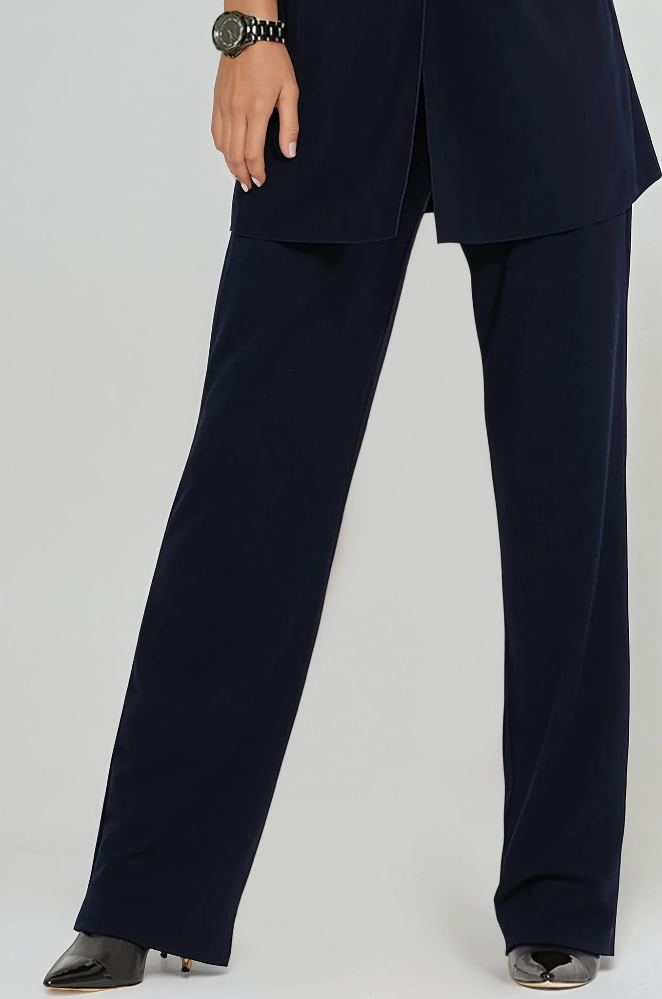 PAULA RYAN Tailored Pant - Microjersey Navy - Paula Ryan